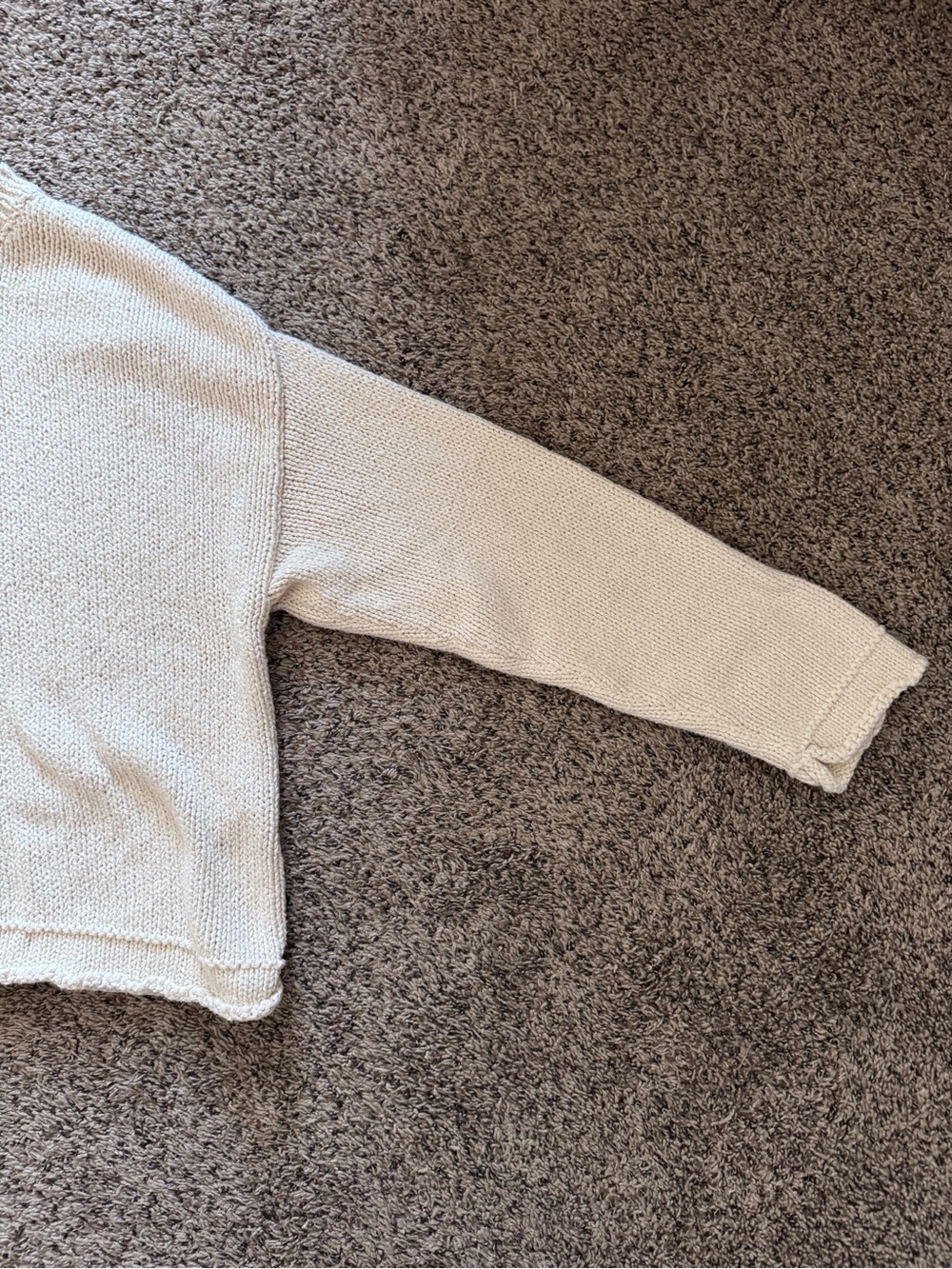 Pilcro Oversized Crewneck Sweater. Cream. Large. - Picture 5 of 5